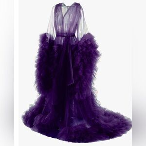 Elegant Sheer Purple Gown
